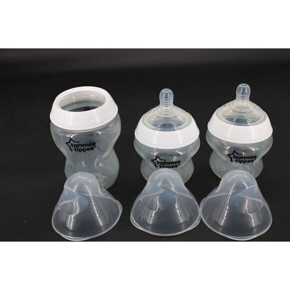 Tommee Tippee Closer to Nature 2 5oz. & 1 9oz Baby Bottles Rings Nipples Covers - Picture 9 of 11
